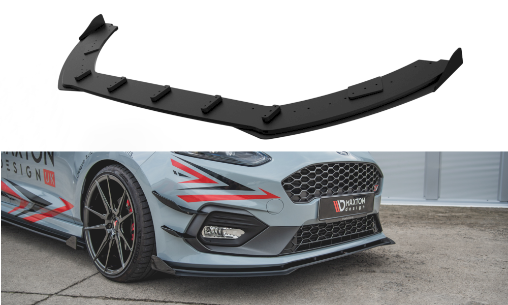 Maxton Design - Aftermarket  STREET PRO FRONT SPLITTER (+FLAPS) FORD FIESTA MK8/8.5 ST/ ST LINE