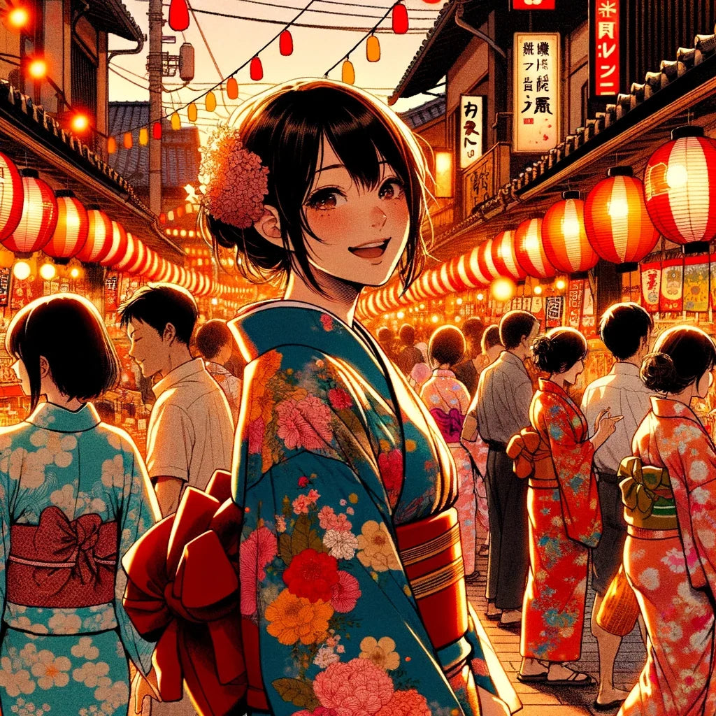 Festive Yukata Joy Canvas