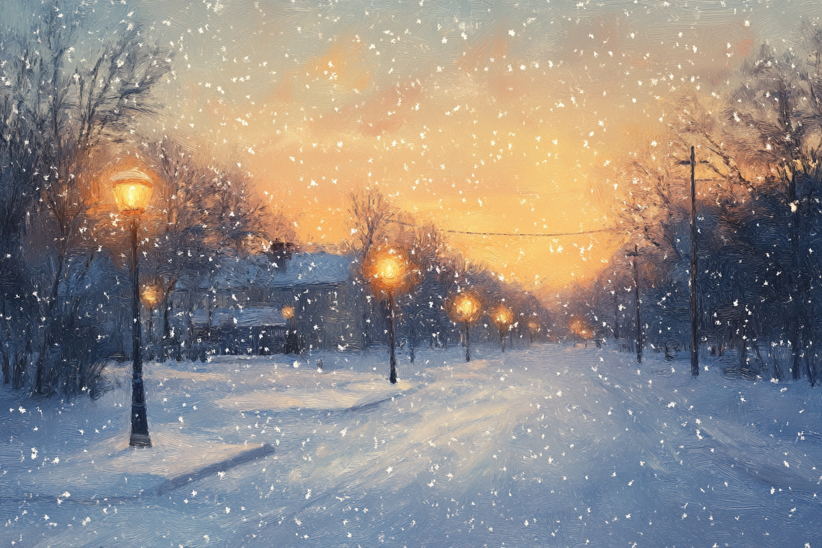First Snow on Silent Canvas