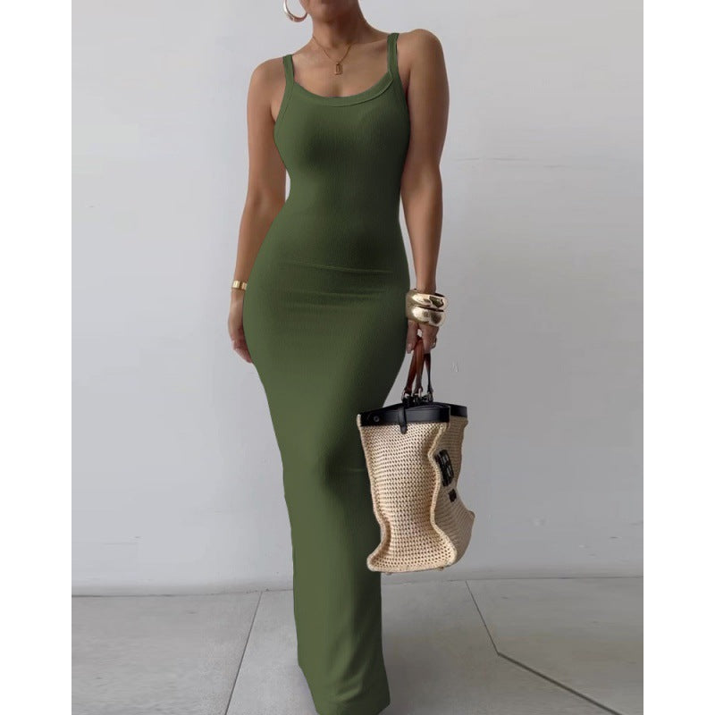 Slim-Fit Maxi Dress With Sling