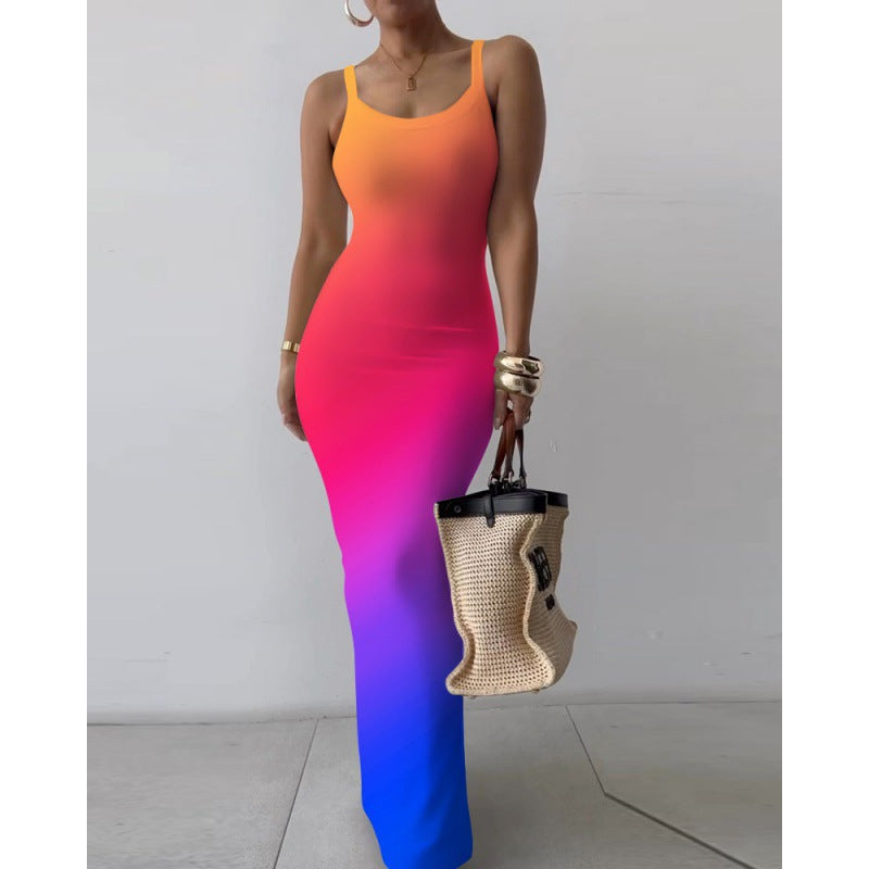Slim-Fit Maxi Dress With Sling