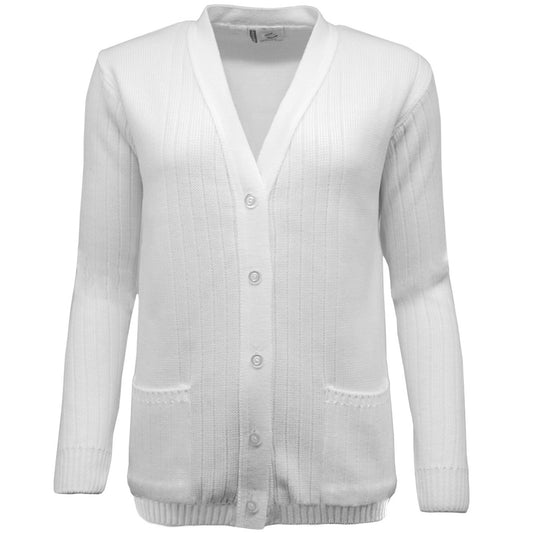 Ladies Premium Ribbed Plain Bowling Cardigan