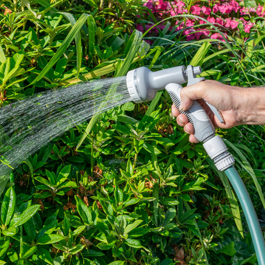 Hose Gun Water Sprayer Multi Pattern Adjustable, Gray/White