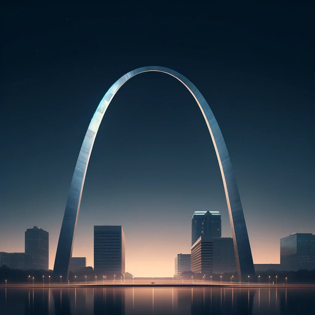 Gateway Arch Glow Canvas