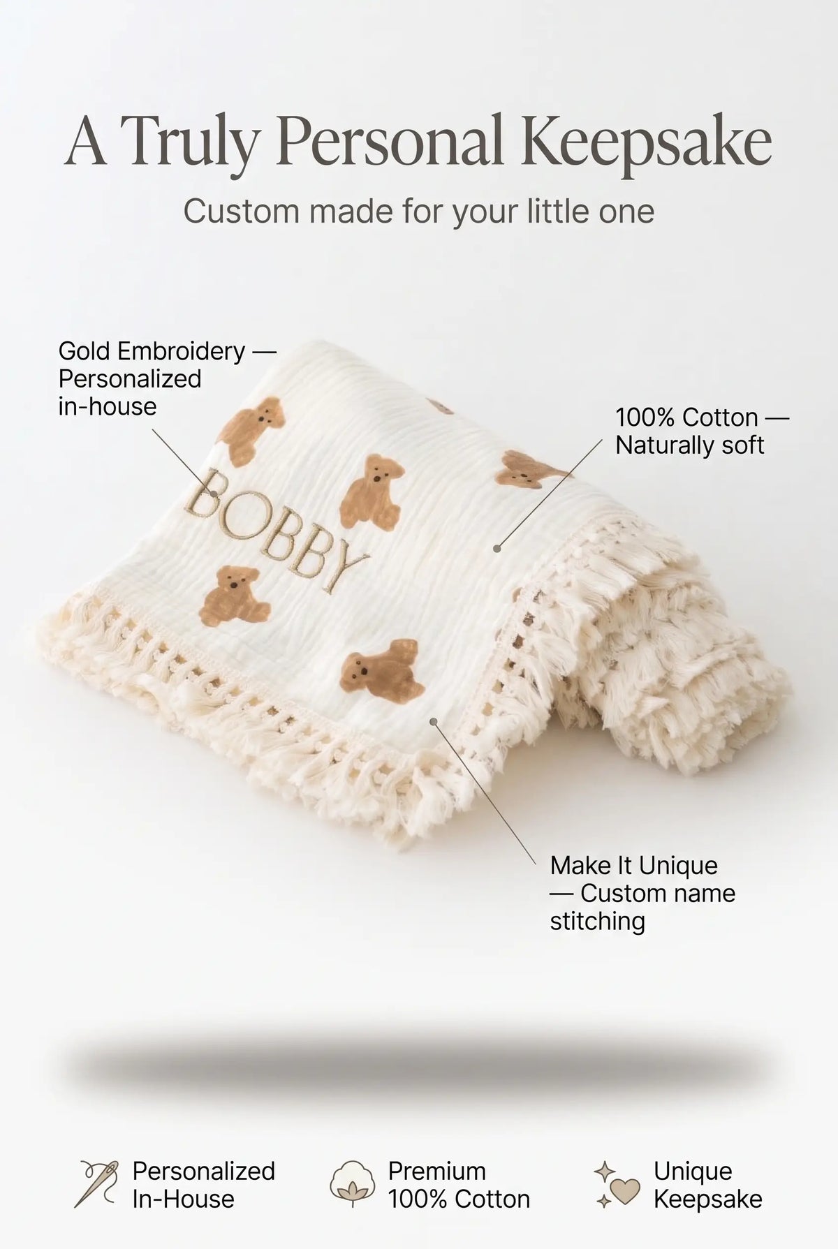 The Cozy Boucle Baby Bear Personalised Gift Box