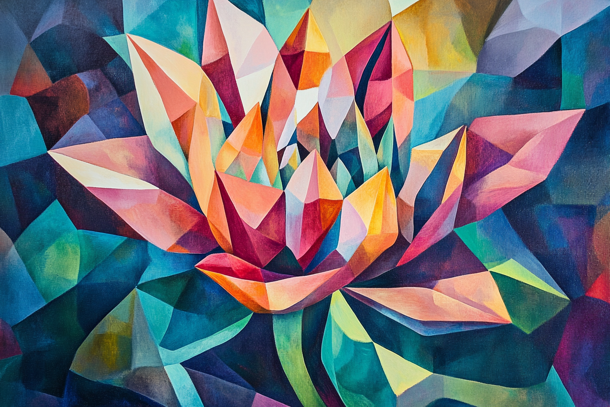 Geometric Blossom Canvas