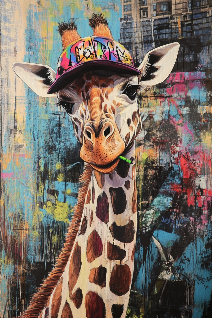 Graffiti Giraffe Canvas
