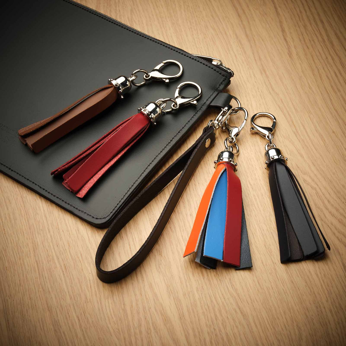Zatchels Leather Mini Tassel Leather Bag Charm – Pride