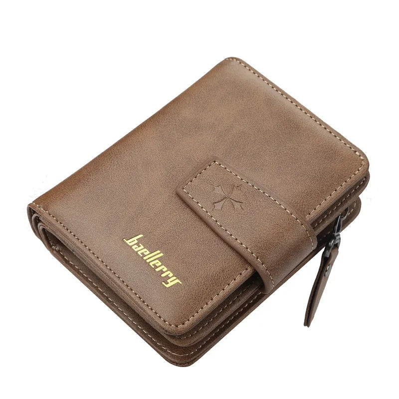 New Business Men Wallets Zipper Card Holder High Quality Male Purse New PU Leather Vintage Coin Holder Men Wallets