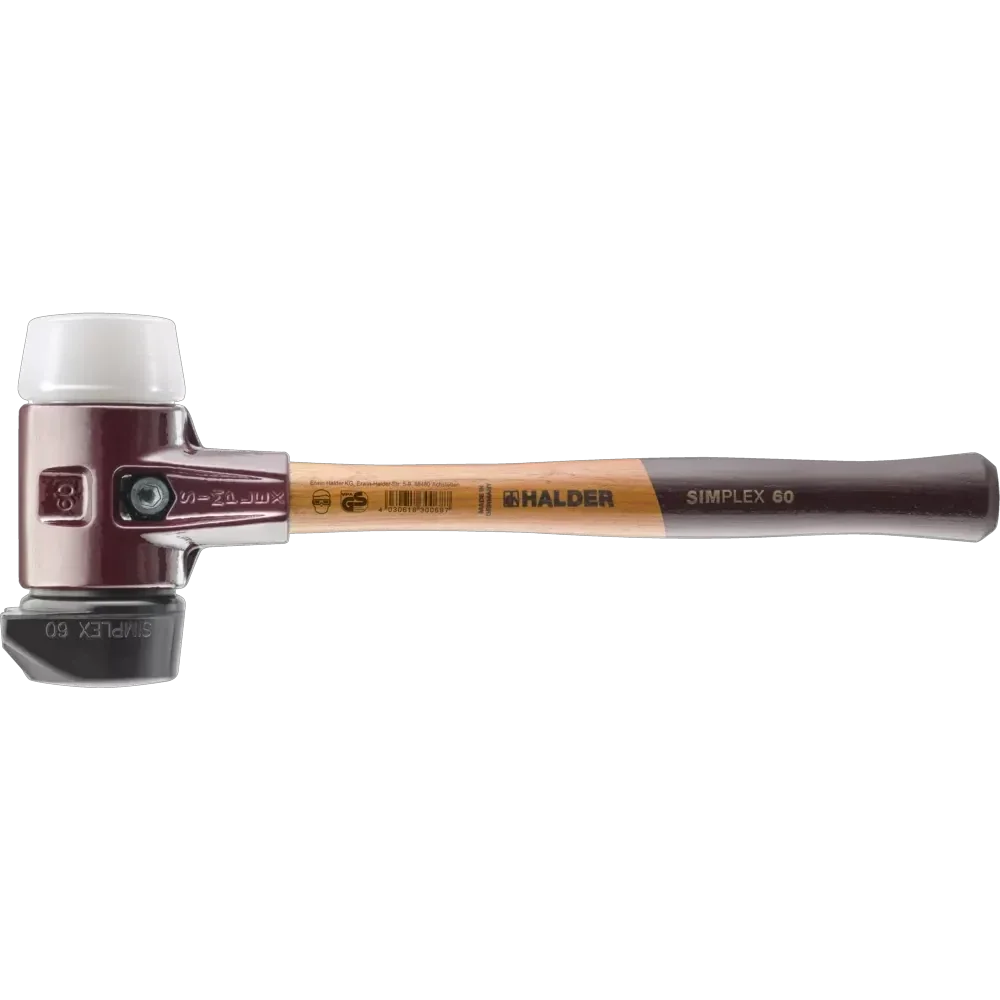 Halder Simplex soft-face mallet, cast iron housing - "Stand-Up" / Superplastic