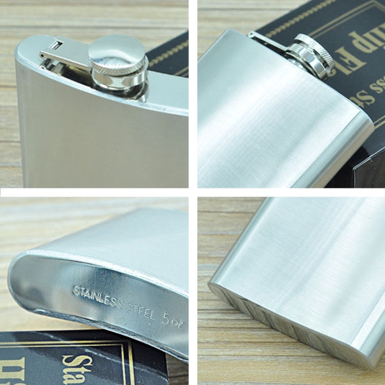 140mL (5oz) Outdoor Sports Handy Home Travel Wild Stainless Steel Portable Hip Flask(with Small Funnel)(Silver 140mL (5oz)), 140mL (5oz)