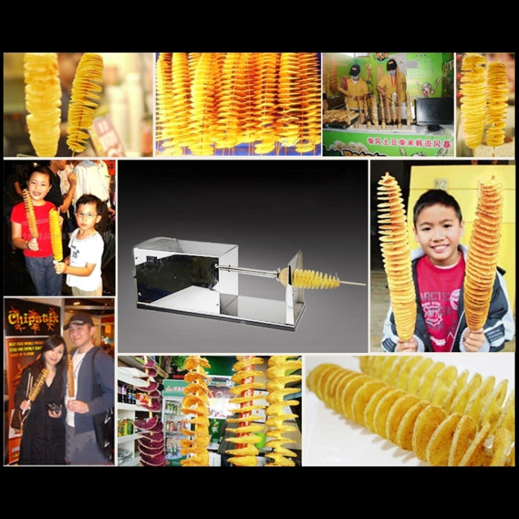 Stainless Steel Electric Tornado Potato Tower Crane, EU Plug, Electric