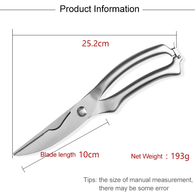 10 inch Kitchen Poultry Fish Chicken Bone Stainless Steel Cutter Cook Gadget Shear, Gift Box Package, Gift Box Package