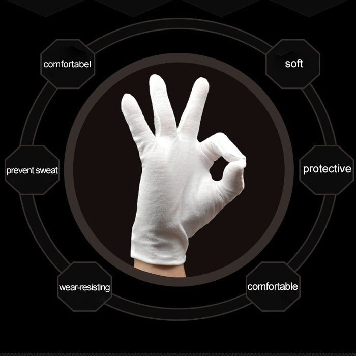 12 Pairs Pure Cotton Working Gloves, Thin Section, Thin Section