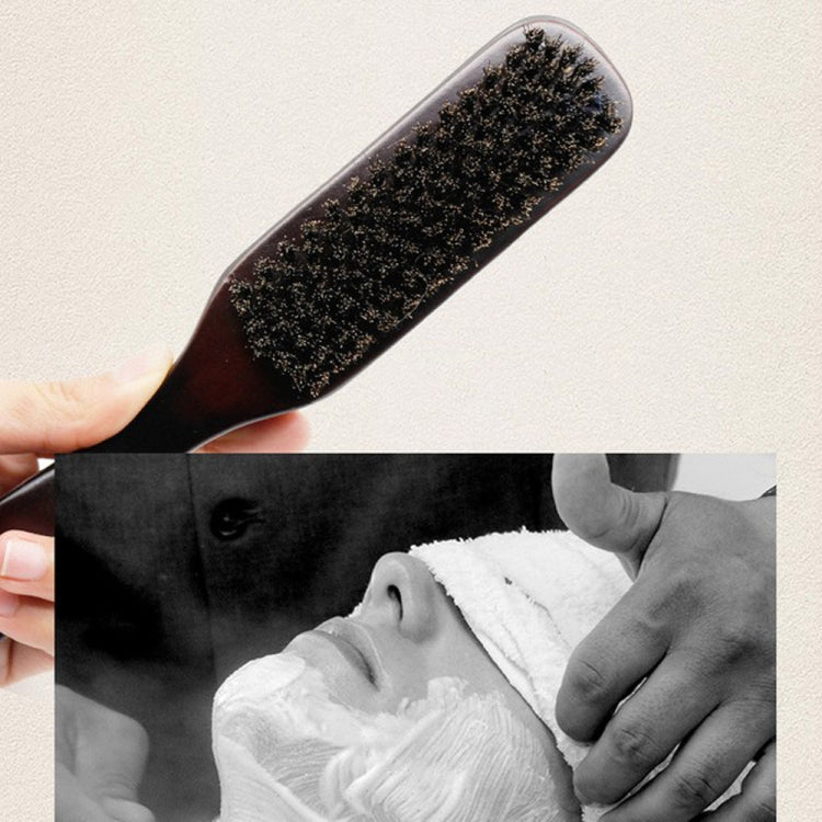 Wooden Handle Boar Brush Cleaning Hair Men Beard Brush Anti-static Barber Shop Hair Styling Comb Shaving Tools, Beard Brush