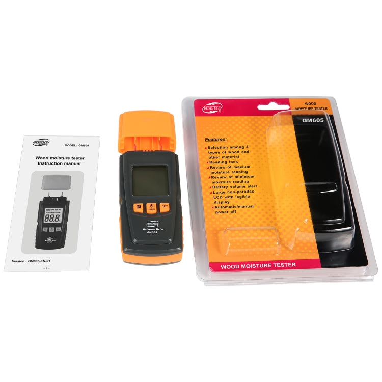 BENETECH GM605 Digital Wood Moisture Meter Humidity Tester Timber Damp Detector, GM605