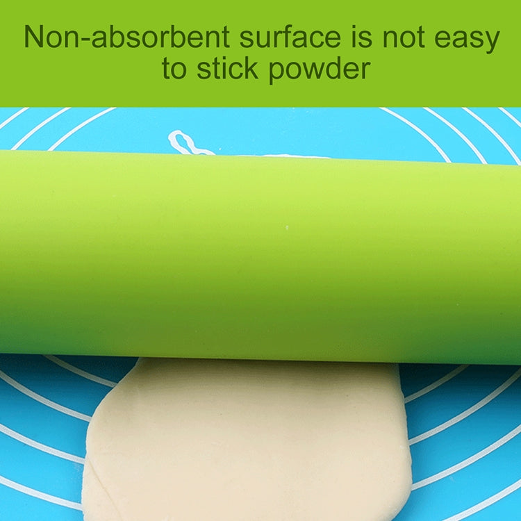 kn055 Solid Wooden Handle Silicone Rolling Pin Non-stick Food Dumpling Stick, Length: 29cm, Random Color Delivery, 29cm
