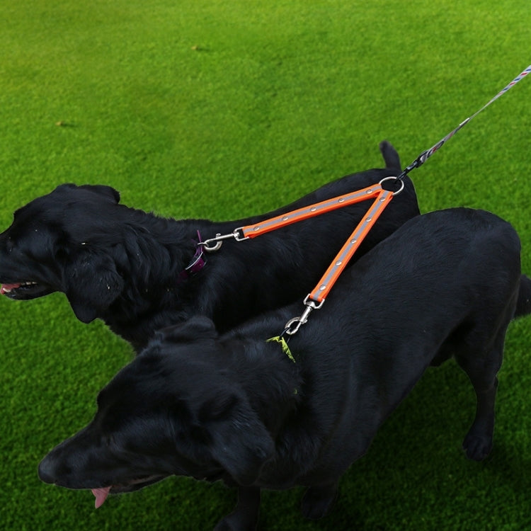 TPU Material Pet Dogs 2 in 1 Tangle-free Traction Rope Double Pet Dog Walking Leash, Length: 25 cm, 2 in 1 (Red)