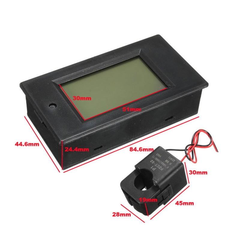 PZEM-061 4 in 1 DC Digital Display Meter Voltage Measuring Instrument, AC 80-260V, 100A