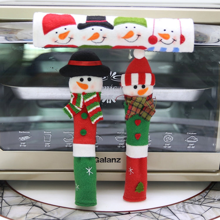 3 in 1 Christmas Style Cloth Fridge Microwave Oven Door Handle Cover Set, Size: 23*14cm, 3 in 1 Set