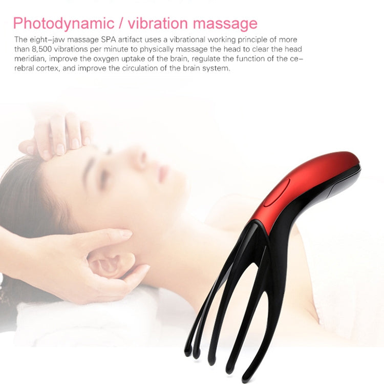 Mini Portable Multifunctional Head Massager Massage Comb, Battery Powered, Battery Powered (Gold)
