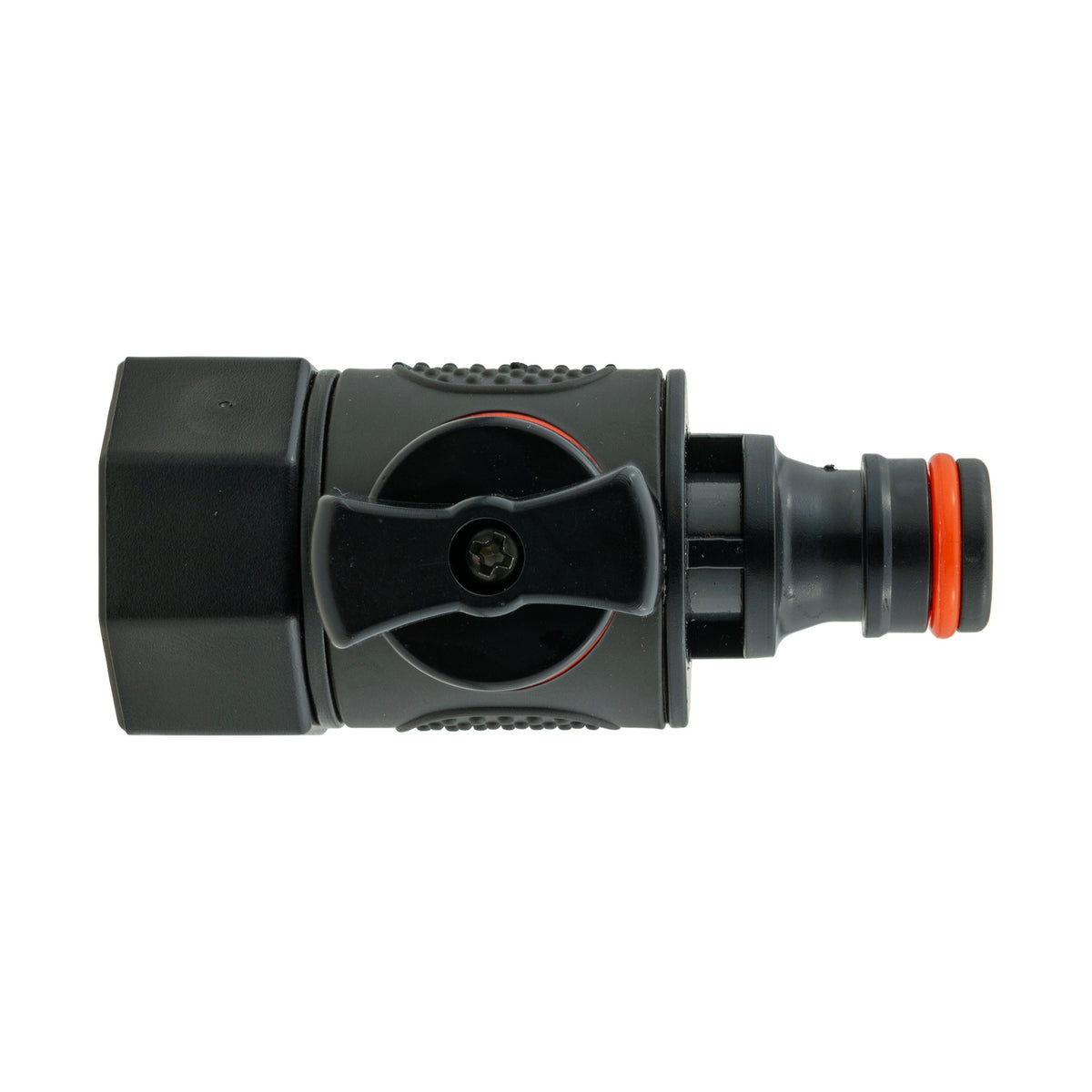 IBC 2” S60X6 Cap with BSPF Thread-Quick Connect Male Valve and Hose Connector Black Soft