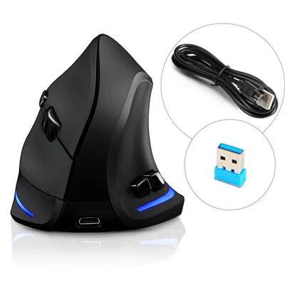 Lefon F35 Wireless Vertical Mouse 2.4G Rechargeable Ergonomic Optical Mouse 2400 DPI Gaming Mice for Computer Laptop PC Mac IOS