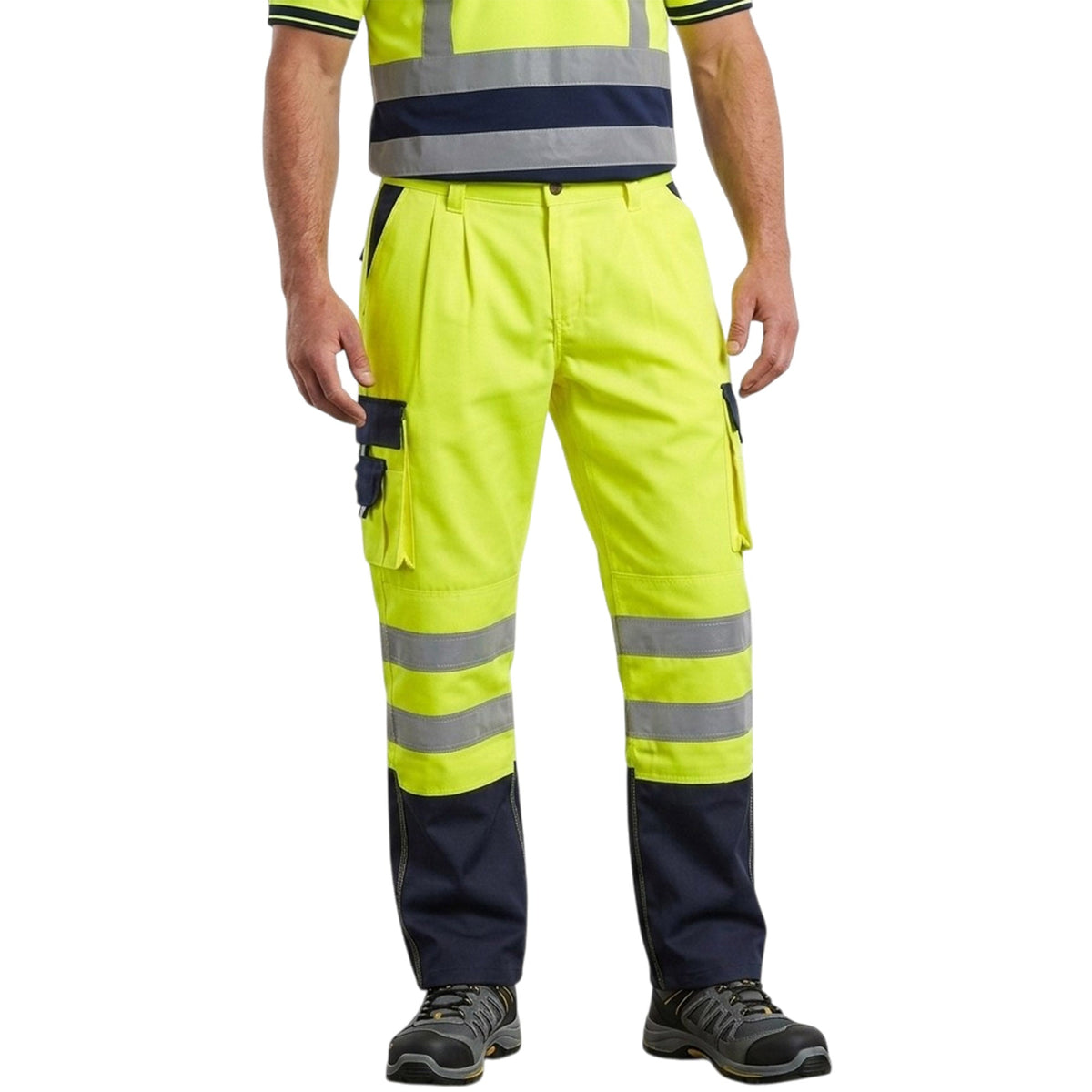 Mens Hi Vis Polycotton Safety Work Trousers