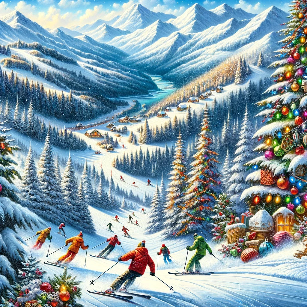 Holiday Slopes Cotton Cushion