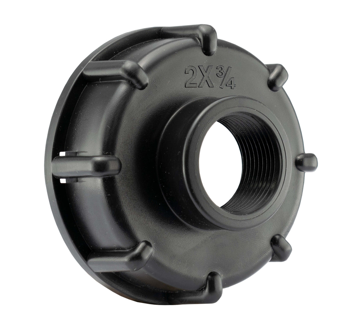 IBC 2” S60X6 Cap with Threaded Hose Fitting, Double Male and Hose Connector WL