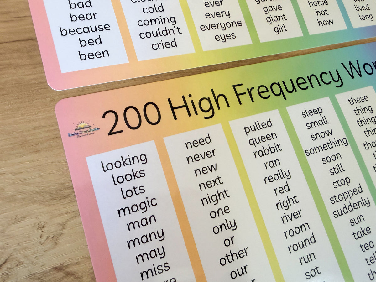 Next 200 High Frequency Words Mats