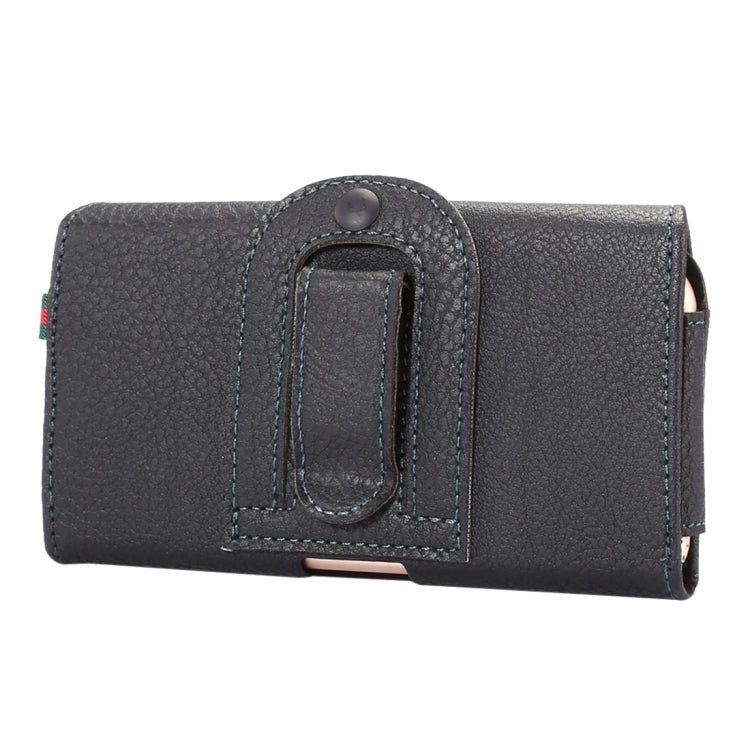 Universal Litchi Texture Vertical Flip Thwartwise PU Leather Case / Waist Bag with Back Splint & Card Slots & 15cm Lanyard for  iPhone 8 & 7  & 6s & 6, Galaxy SIV & SIII, Xiaomi Redmi 3 & 3X, Size: 14.3 x 7.5 x 1.5 cm