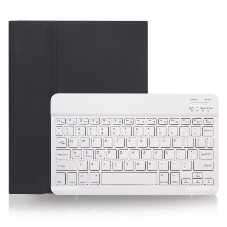 X-11B Skin Plain Texture Detachable Bluetooth Keyboard Tablet Case for iPad Pro 11 inch 2020 / 2018, with Pen Slot, White Keyboard