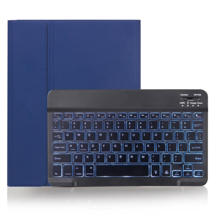 X-11BS Skin Plain Texture Detachable Bluetooth Keyboard Tablet Case for iPad Pro 11 inch 2020 / 2018, with Pen Slot & Backlight, Black Keyboard