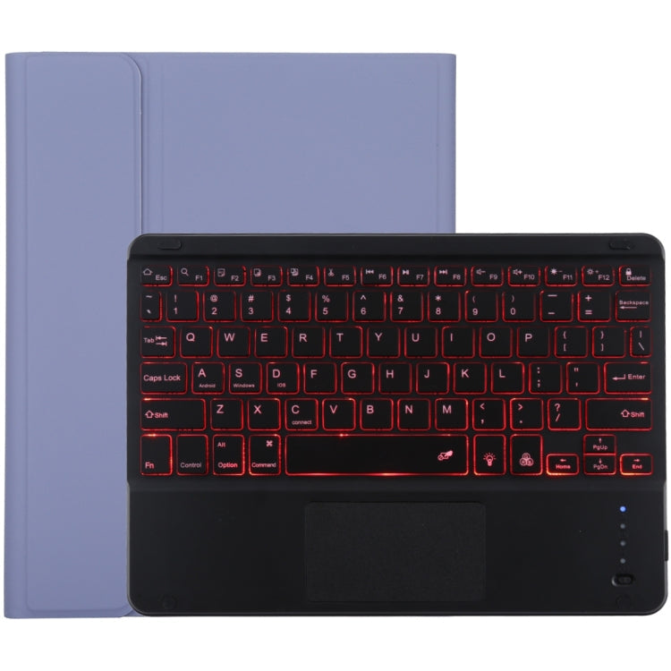 TG-102BCS Detachable Bluetooth Black Keyboard + Microfiber Leather Tablet Case for iPad 10.2 inch / iPad Air (2019), with Touch Pad & Backlight & Pen Slot & Holder, Black Keyboard
