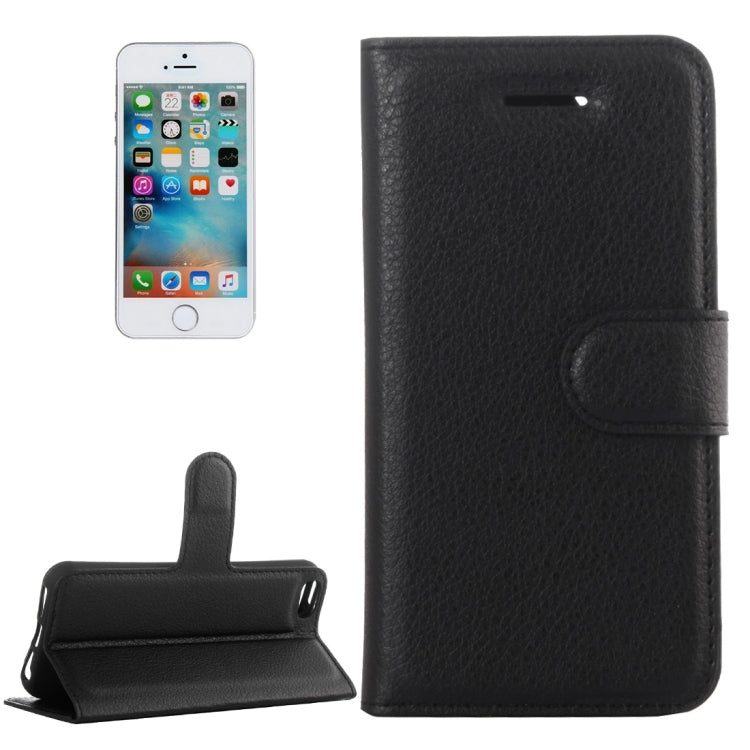 For iPhone 5 & 5s & SE Litchi Texture Horizontal Flip Leather Case with Holder & Card Slots & Wallet, For iPhone 5 & 5S & SE