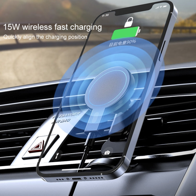 K07 15W Max Output Magnetic Car Air Outlet Bracket Wireless Charger, K07