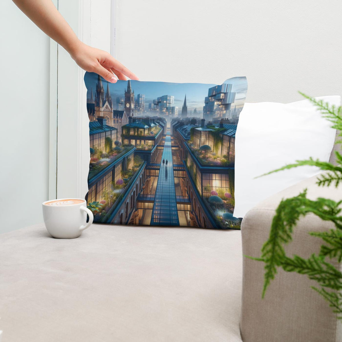Green Canopy Twilight Cotton Cushion