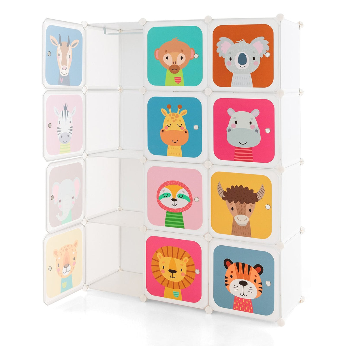 8-Cube/12Cube Portable Kids Wardrobe with Hanging Section-8 Cube
