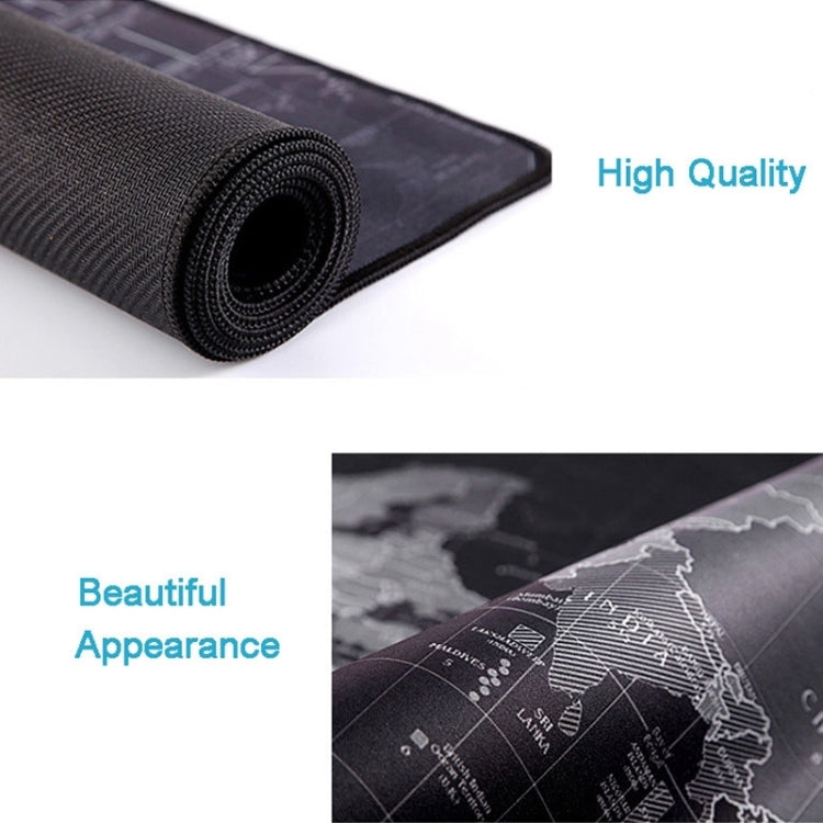 Extended Large Anti-Slip World Map Pattern Soft Rubber Smooth Cloth Surface Game Mouse Pad Keyboard Mat, Size: 90 x 40cm, Size: 90 x 40cm