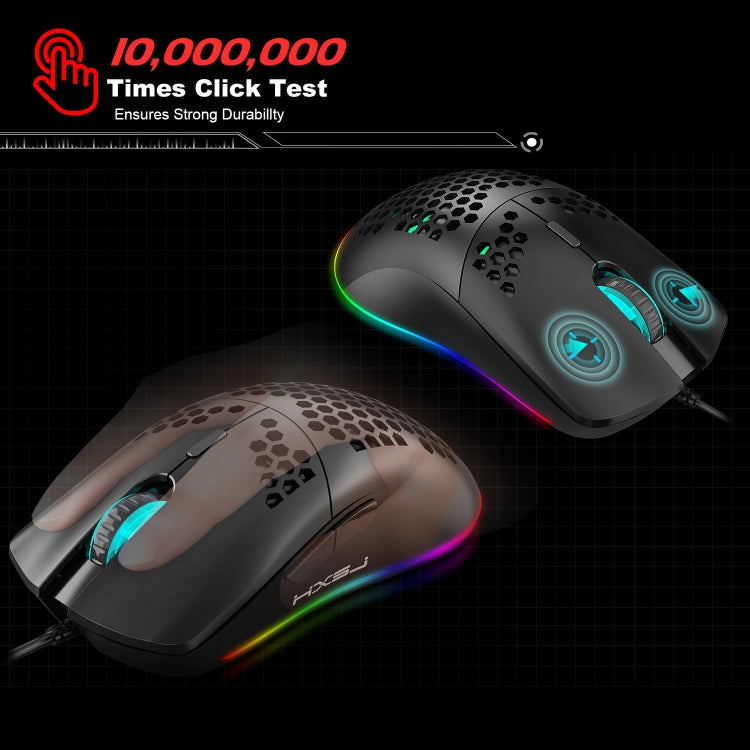 HXSJ J900 6 Keys RGB Lighting Programmable Gaming Wired Mouse (White), J900(Black), J900(White)