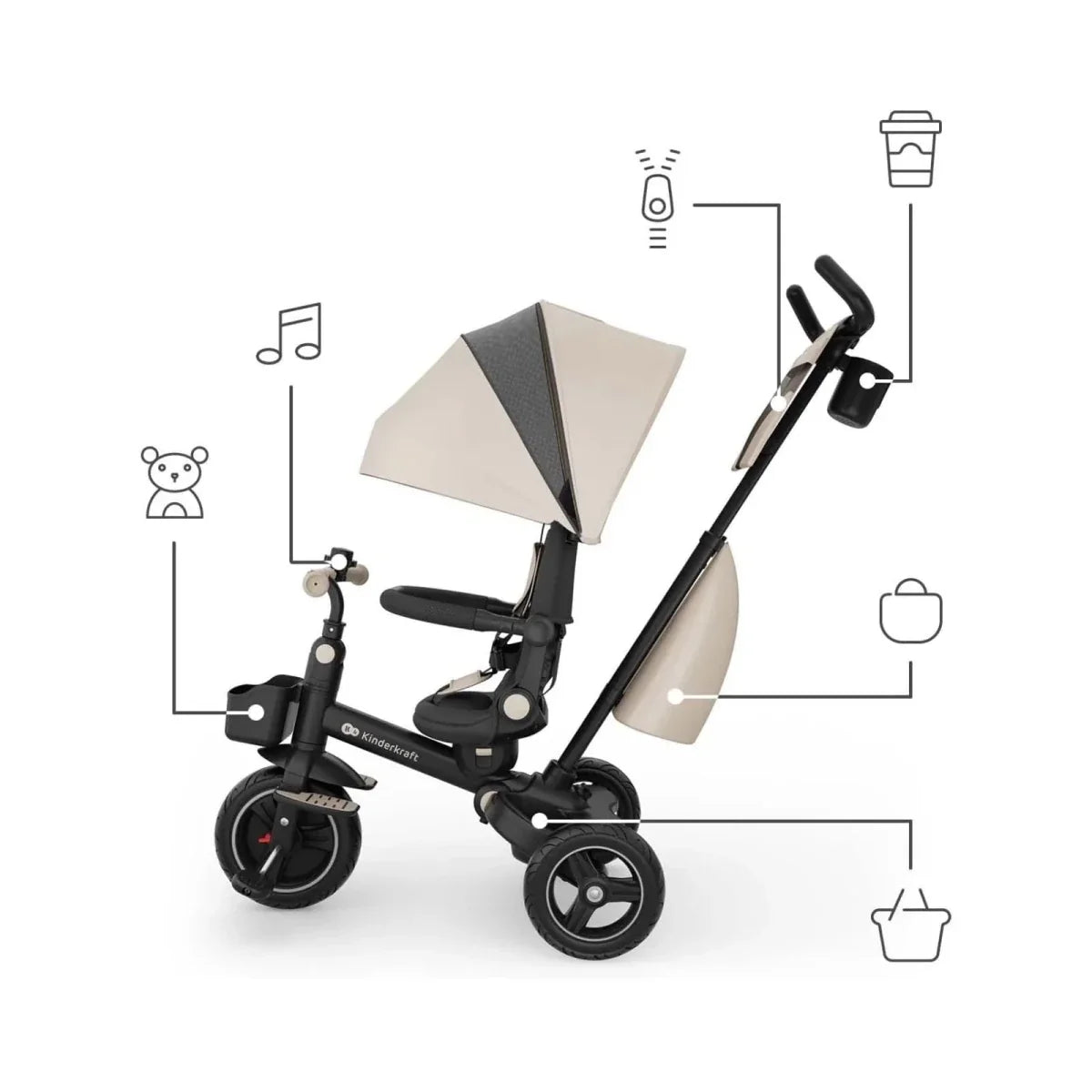 Kinderkraft Spinstep 2 Plus Tricycle - Beige