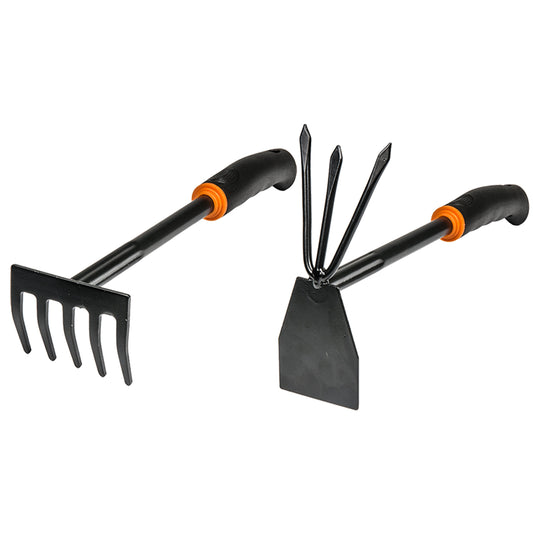 5-Teeth Rake and Digger-Hoe Garden Tool Set