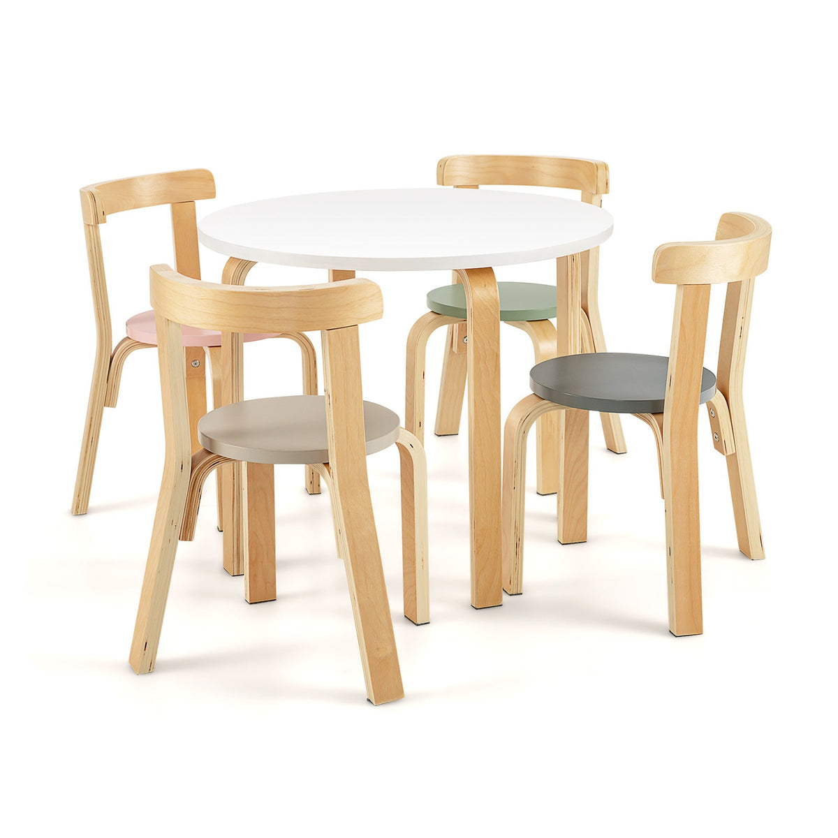 5-Piece Kids Play Table and Chair Set for Playing Drawing Reading-Colourful