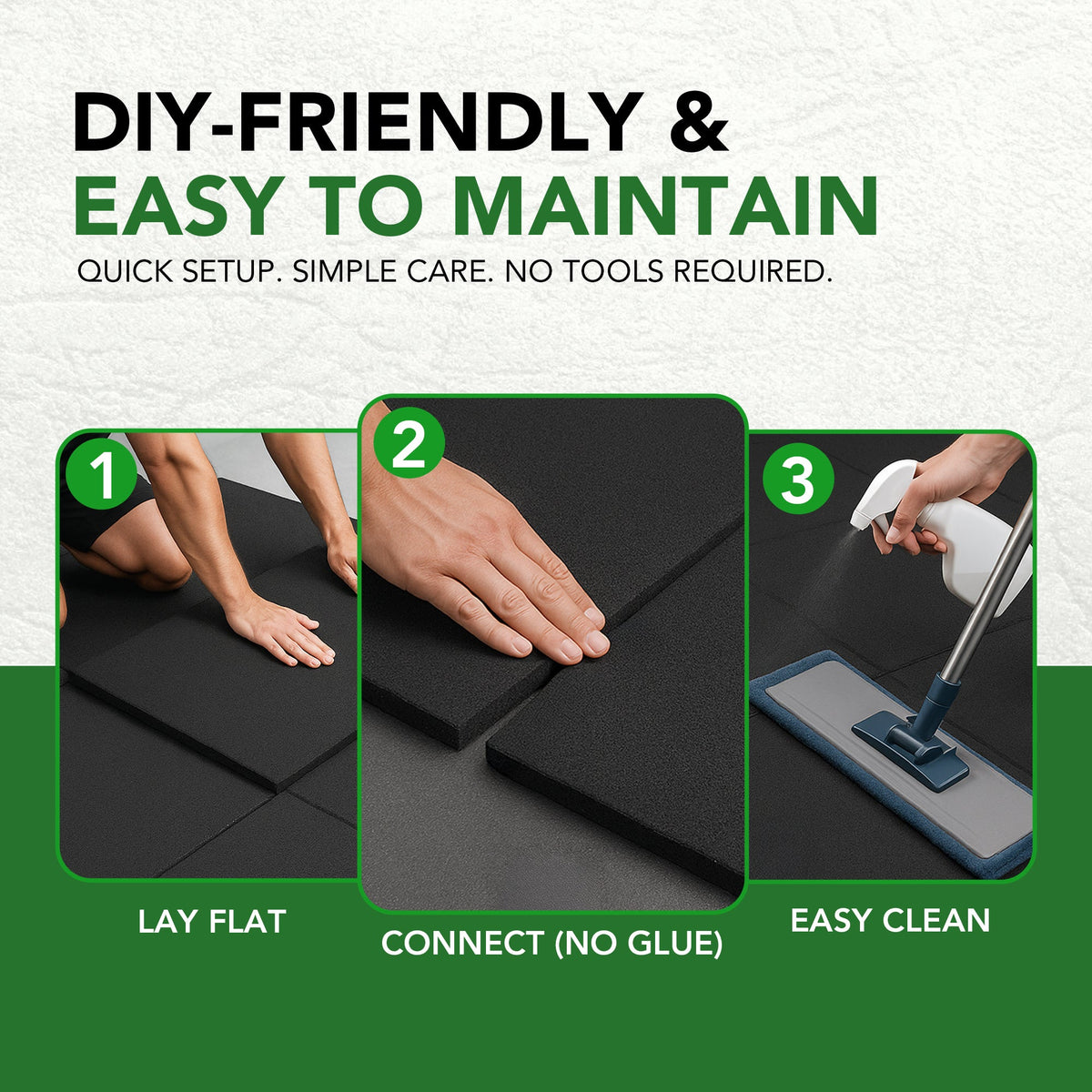 43mm Rubber Gym Flooring Tiles – Anti-Shock Heavy Duty Gym Floor Tiles – Sprung PRO