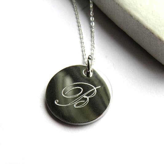 Personalised Silver Single Letter Necklace | Initial