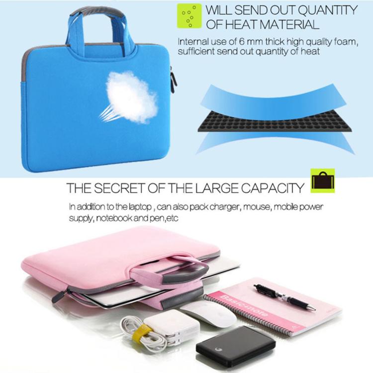 12 inch Portable Air Permeable Handheld Sleeve Bag for MacBook, Lenovo and other Laptops, Size:32x21x2cm, 12 inch Magenta, 12 inch Grey, 12 inch Green, 12 inch Pink, 12 inch Black