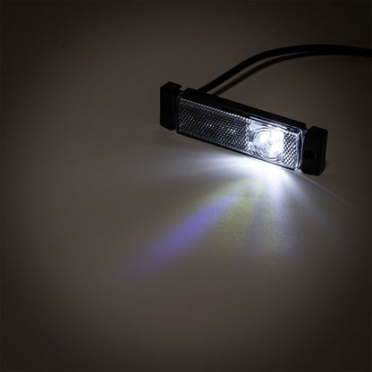 Truck LED Front Marker Light – White, 12/24V with Integrated Reflector & Compact Design