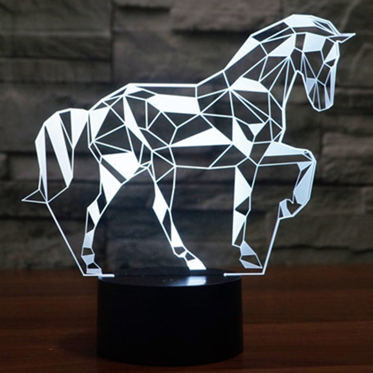 7 Color Discoloration Creative Visual Stereo Lamp Desk Lamp Night Light, Horse Shape