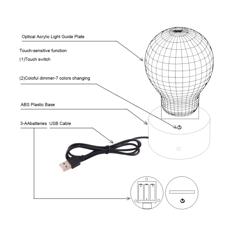 7 Color Discoloration Creative Visual Stereo Lamp Desk Lamp Night Light, Horse Shape